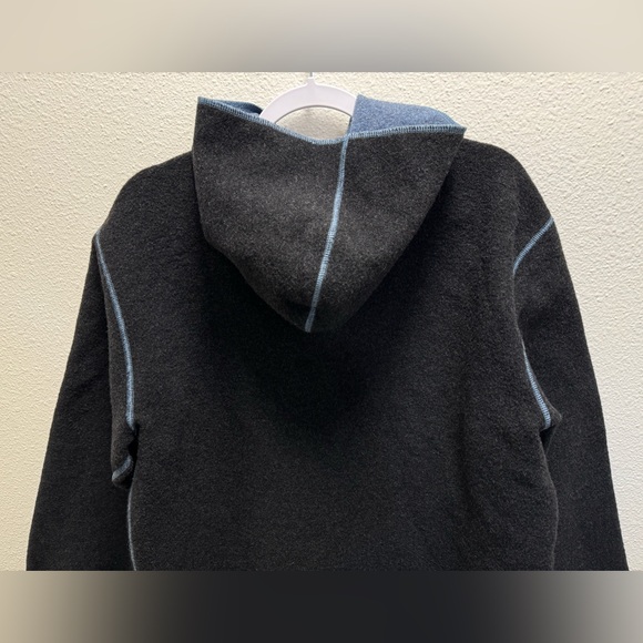 Cabi Wool Zip Hooded Jacket Sweater Pockets Thick Charcoal Gray Women's Large - Picture 5 of 8